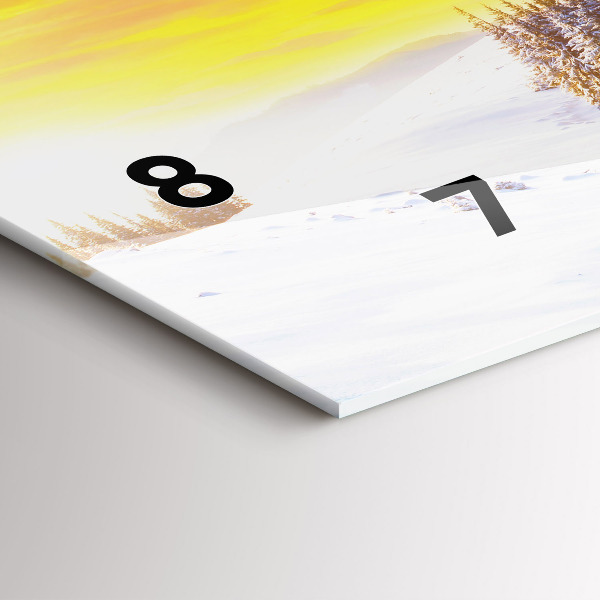 Horizontale Uhr mit motiv Winterliche Berglandschaft
