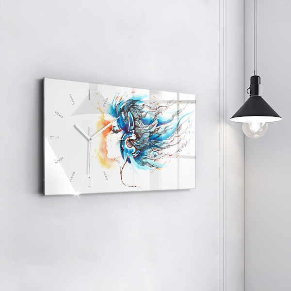 Horizontale Uhr Illustration eines Kopfhörers