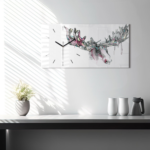 Horizontale Uhr Elch abstrakt