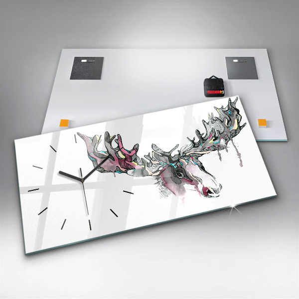 Horizontale Uhr Elch abstrakt