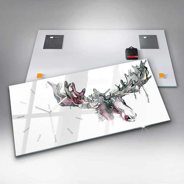 Horizontale Uhr Elch abstrakt