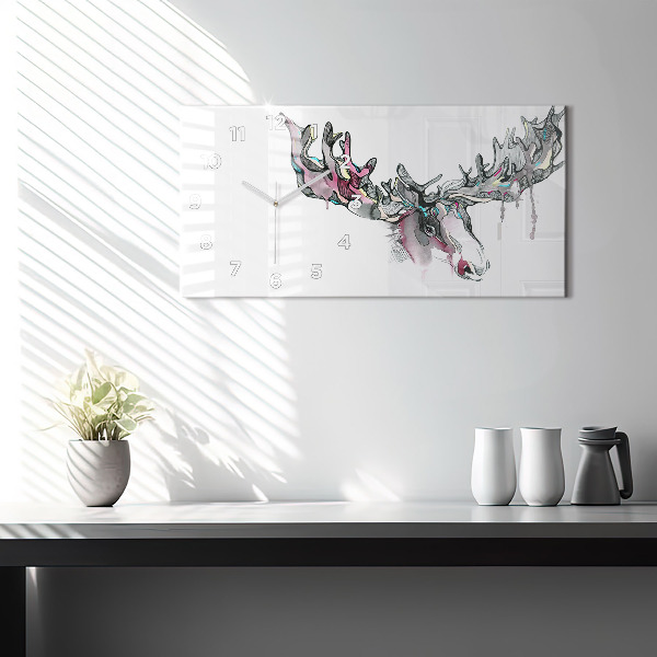 Horizontale Uhr Elch abstrakt