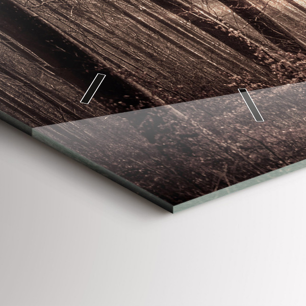 Horizontale Uhr Waldweg in Sepia