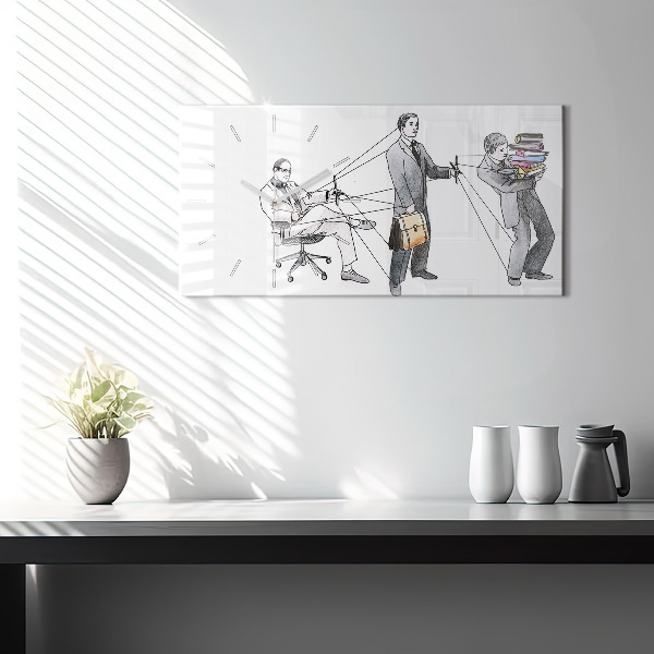 Horizontale Uhr mit motiv Marionettenmenschen