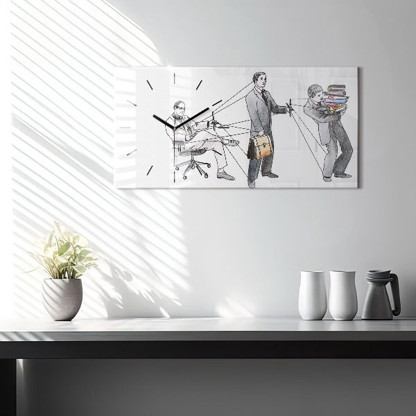 Horizontale Uhr mit motiv Marionettenmenschen