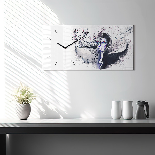 Horizontale Uhr Illustration einer Frau