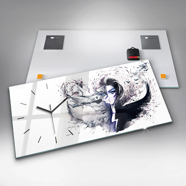 Horizontale Uhr Illustration einer Frau