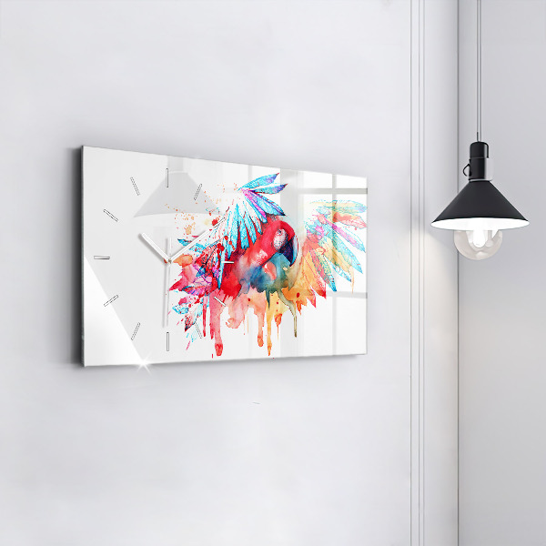 Horizontale Uhr Bunter roter Papagei