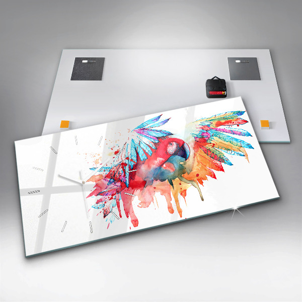 Horizontale Uhr Bunter roter Papagei