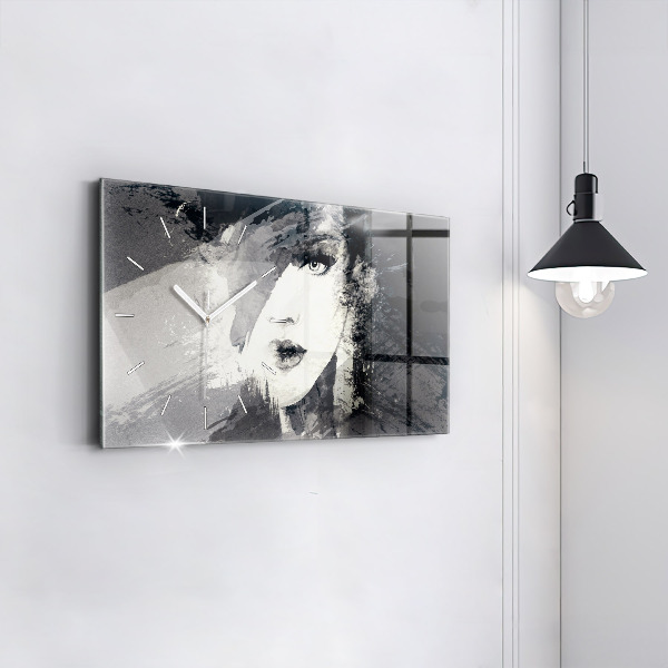 Horizontale Uhr mit motiv Frau - Aquarell