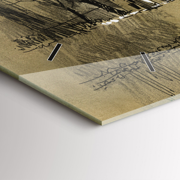 Horizontale Uhr Park und Bäume in Sepia