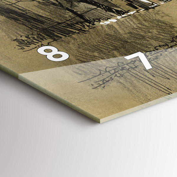 Horizontale Uhr Park und Bäume in Sepia