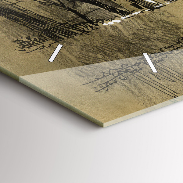 Horizontale Uhr Park und Bäume in Sepia