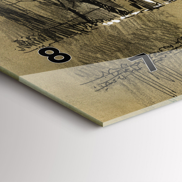 Horizontale Uhr Park und Bäume in Sepia