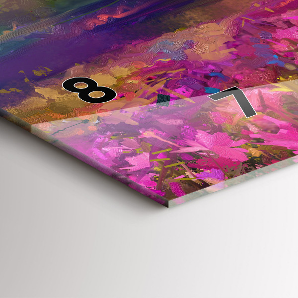 Horizontale Uhr mit motiv Landschaft aus Natur und Blumen