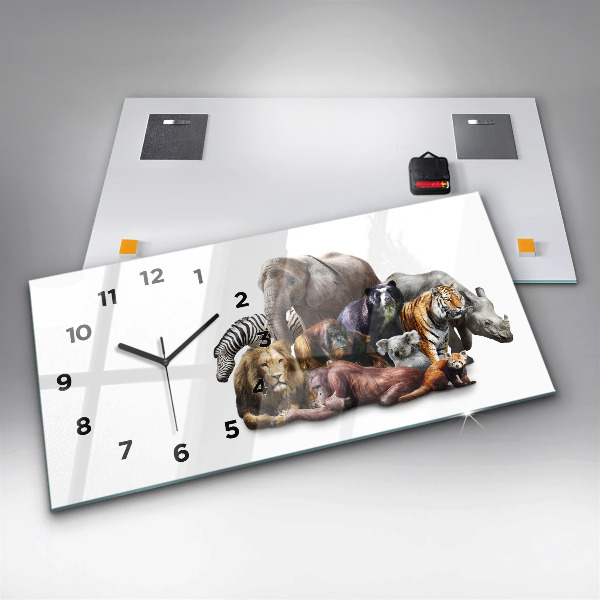 Horizontale Uhr mit motiv Wilde Tiere