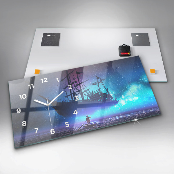 Horizontale Uhr Fantasie-Segelschiff