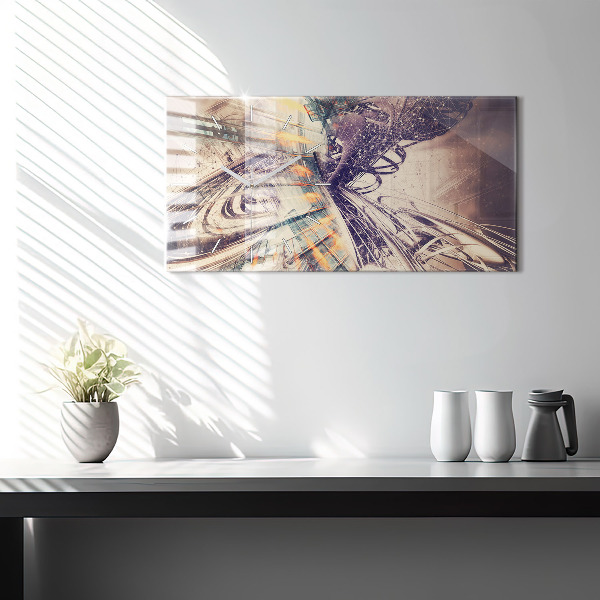 Horizontale Uhr mit motiv Abstrakter Mechanismus