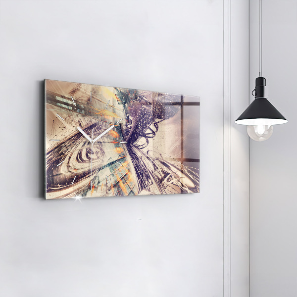 Horizontale Uhr mit motiv Abstrakter Mechanismus