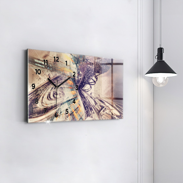 Horizontale Uhr mit motiv Abstrakter Mechanismus