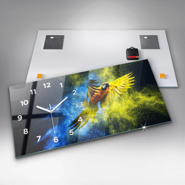 Horizontale Uhr mit motiv Bunter Papagei