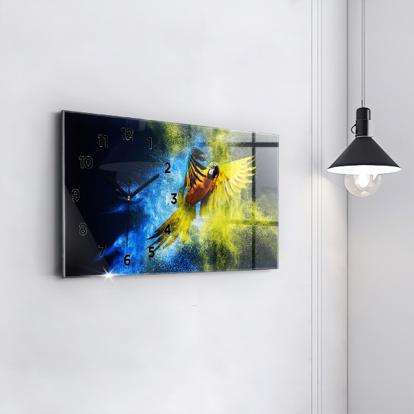 Horizontale Uhr mit motiv Bunter Papagei