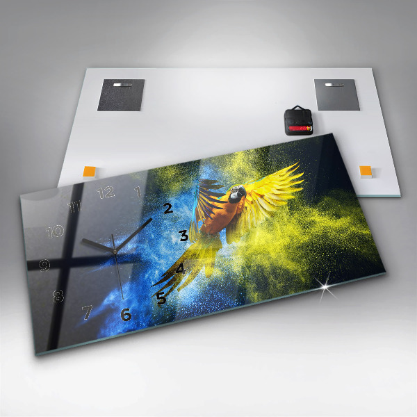 Horizontale Uhr mit motiv Bunter Papagei