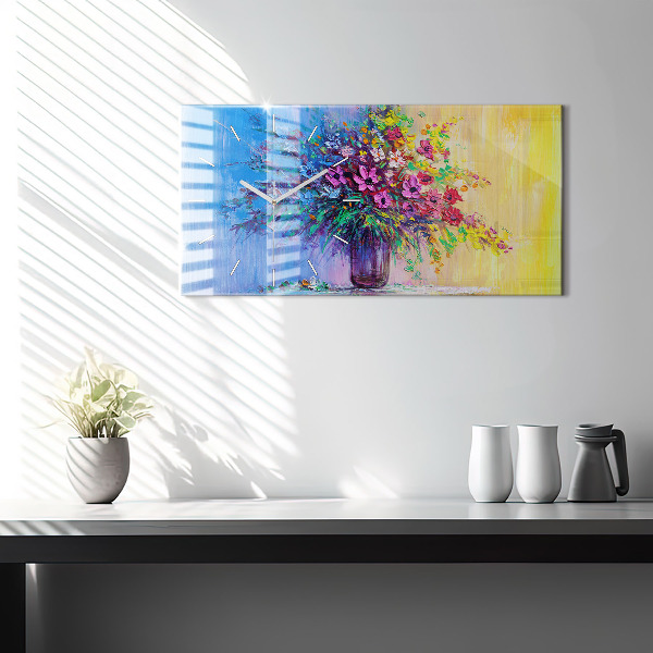 Horizontale Uhr Blumen in einer Vase