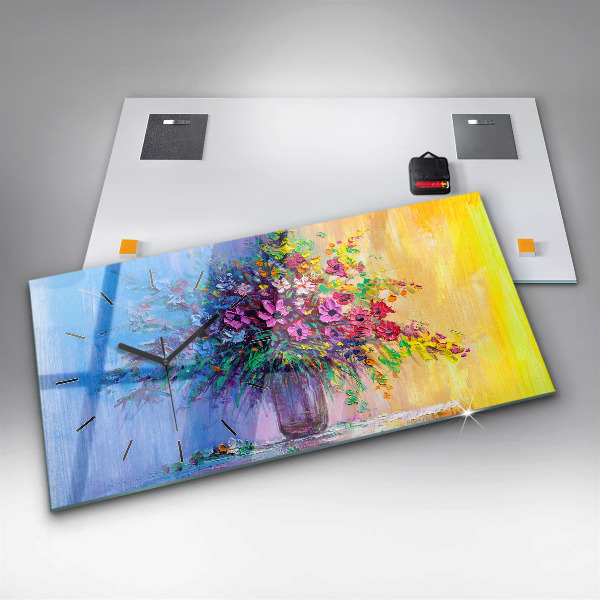 Horizontale Uhr Blumen in einer Vase