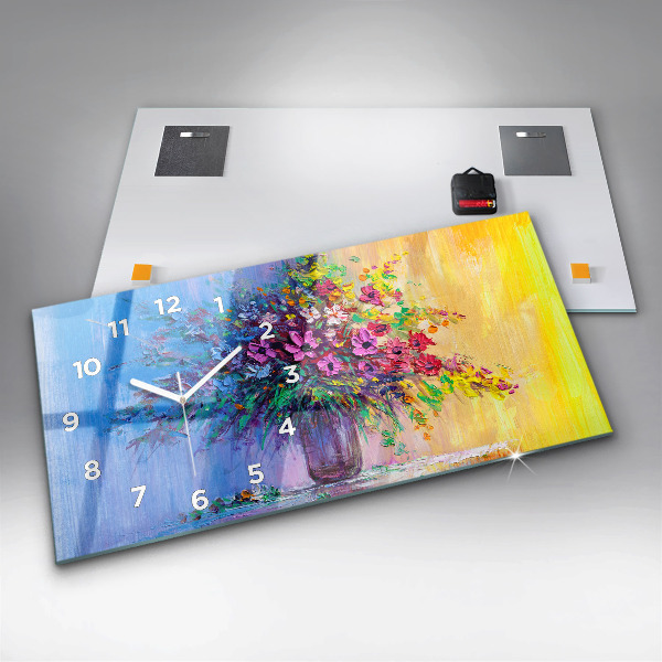 Horizontale Uhr Blumen in einer Vase