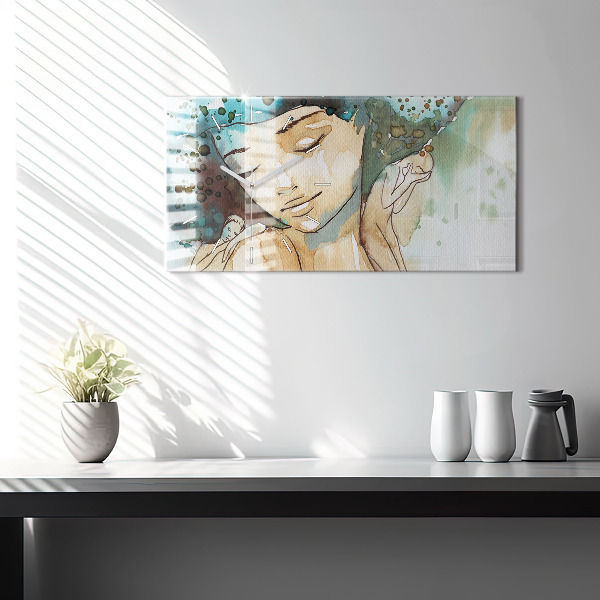 Horizontale Uhr mit motiv Abstraktion Frau