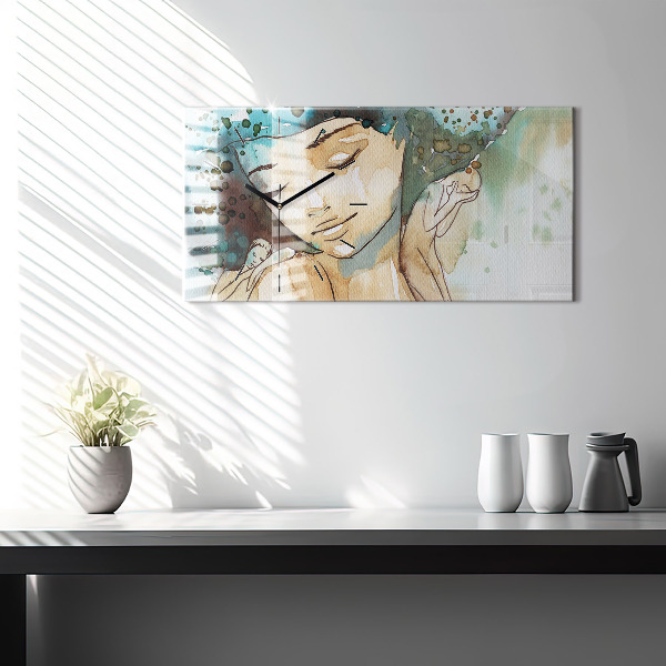 Horizontale Uhr mit motiv Abstraktion Frau