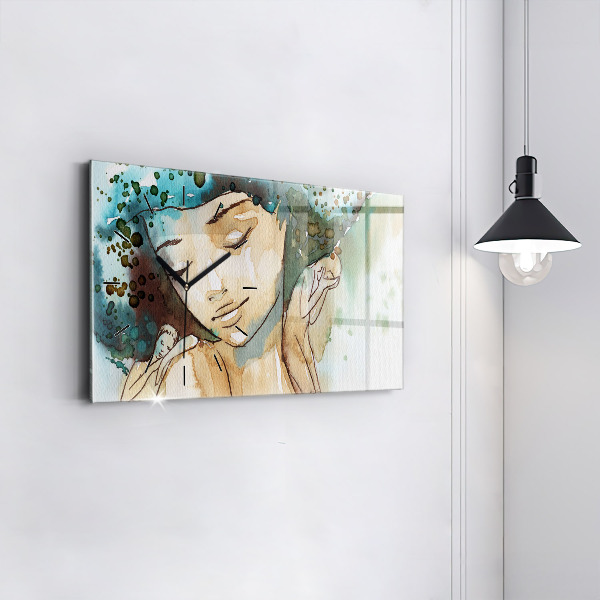 Horizontale Uhr mit motiv Abstraktion Frau