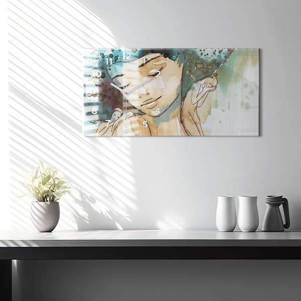 Horizontale Uhr mit motiv Abstraktion Frau