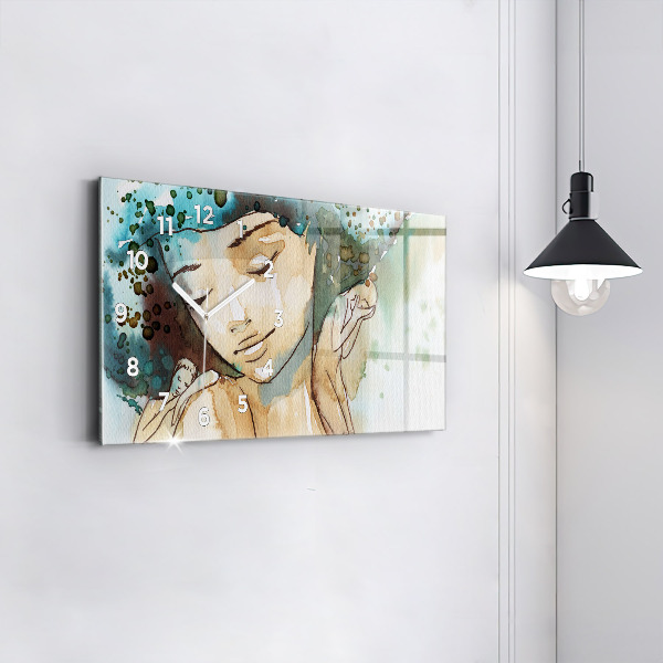 Horizontale Uhr mit motiv Abstraktion Frau