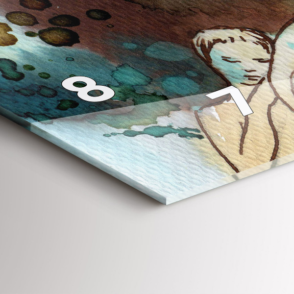 Horizontale Uhr mit motiv Abstraktion Frau