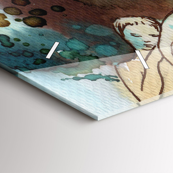 Horizontale Uhr mit motiv Abstraktion Frau