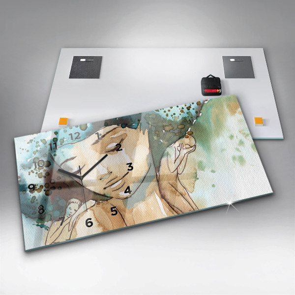 Horizontale Uhr mit motiv Abstraktion Frau