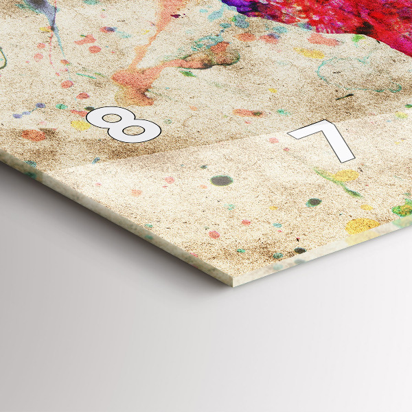 Horizontale Uhr mit motiv Farbige Weltkarte