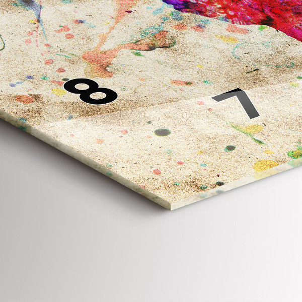 Horizontale Uhr mit motiv Farbige Weltkarte