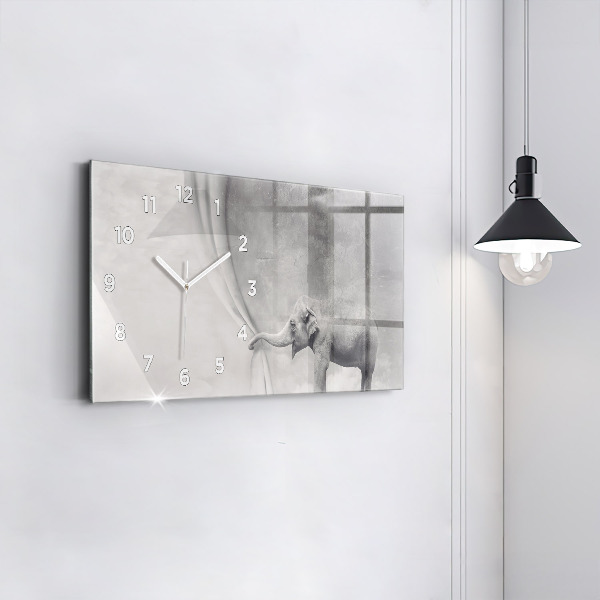 Horizontale Uhr mit motiv Elefant