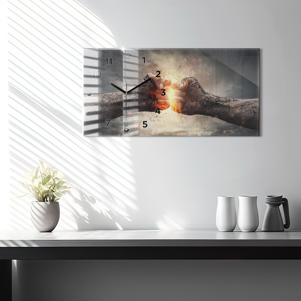 Horizontale Uhr mit motiv Fäuste Macht