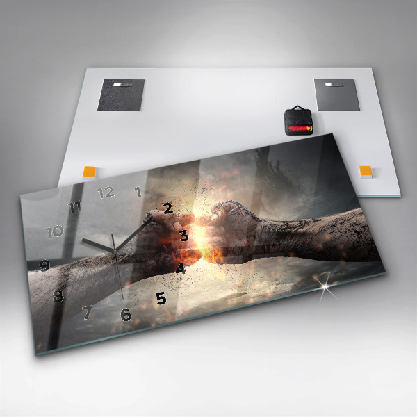 Horizontale Uhr mit motiv Fäuste Macht