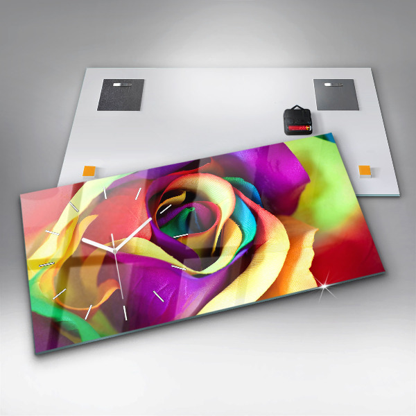 Horizontale Uhr Regenbogenrose