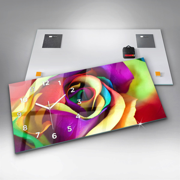 Horizontale Uhr Regenbogenrose