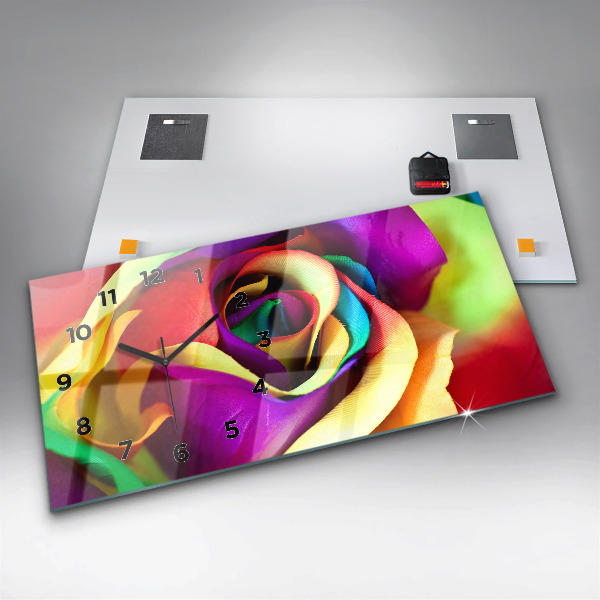 Horizontale Uhr Regenbogenrose