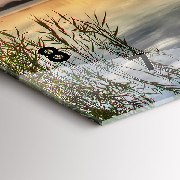 Horizontale Uhr mit motiv Sonnenuntergang See