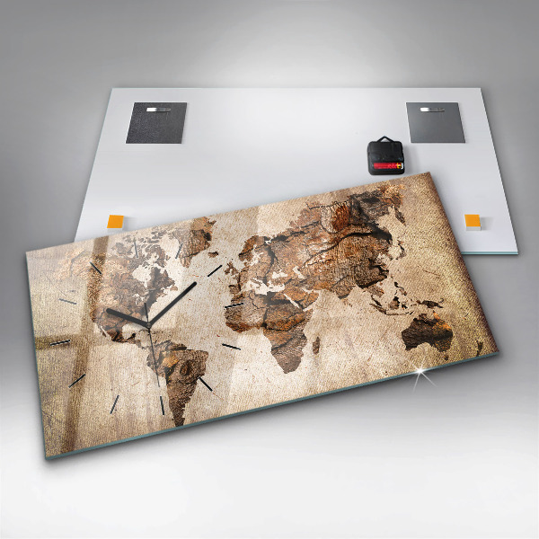 Horizontale Uhr Alte Weltkarte