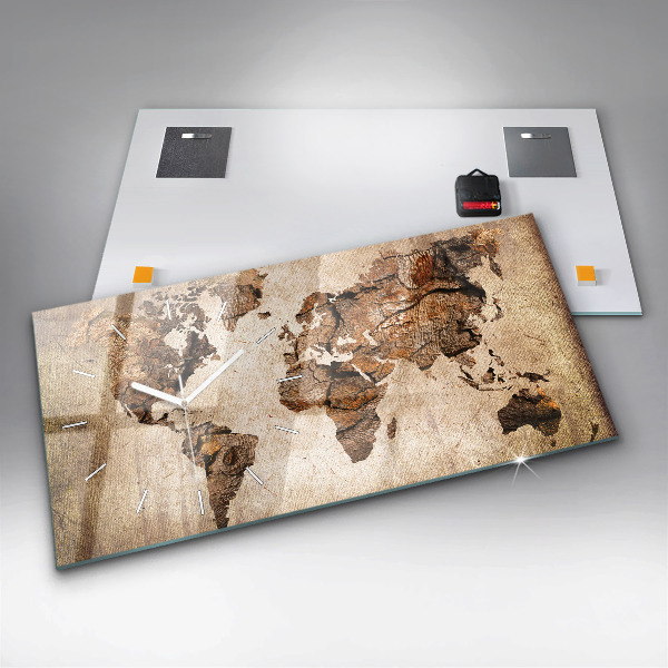 Horizontale Uhr Alte Weltkarte