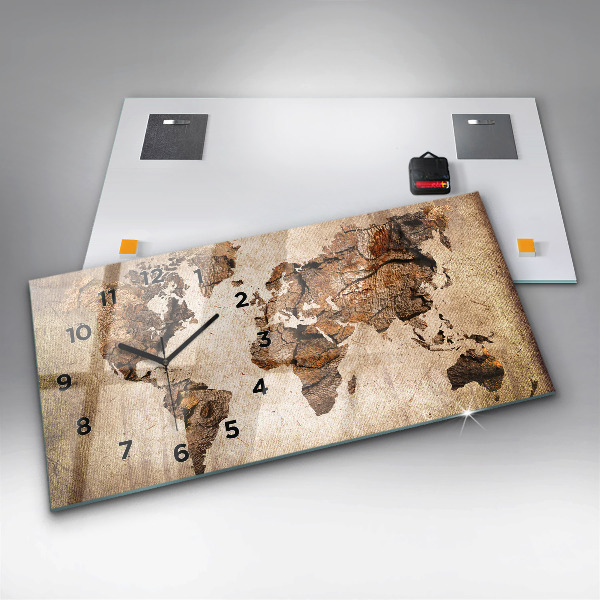 Horizontale Uhr Alte Weltkarte